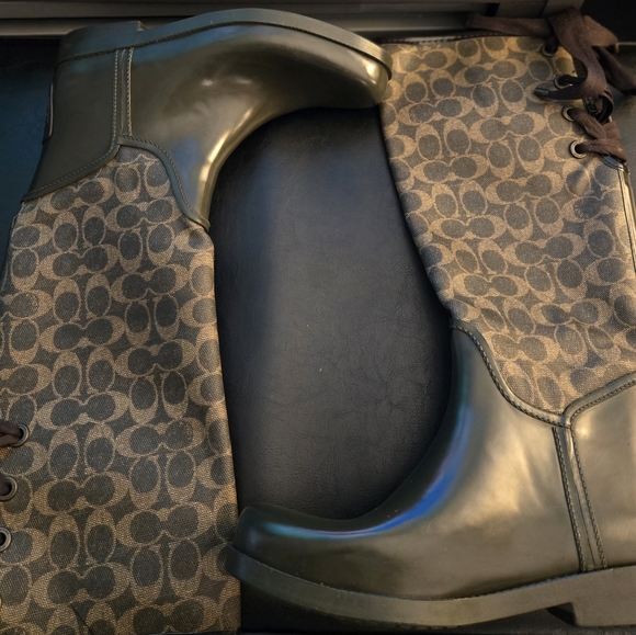 Coach Tristee Signature Lace Up Rain Boots - Picture 2 of 6